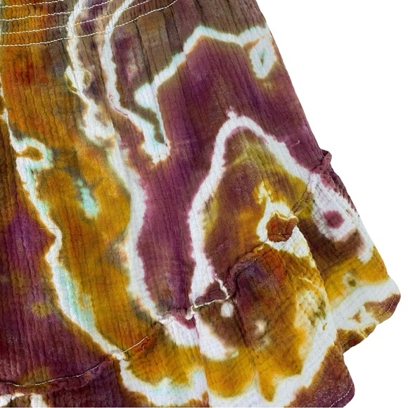 Handmade Geode Tie Dye Skirt Mini Womens Size Small XS Colorful Blue Brown Pink - Picture 5 of 10